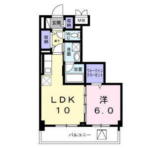 1LDK 間取り図