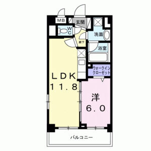 1LDK 間取り図