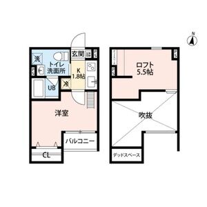 1K 間取り図
