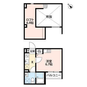 1K 間取り図