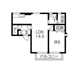 1LDK 間取り図