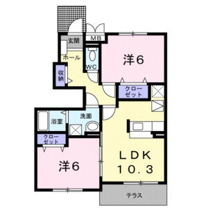 2LDK 間取り図