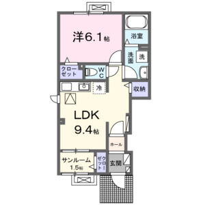 1LDK 間取り図