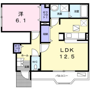 1LDK 間取り図