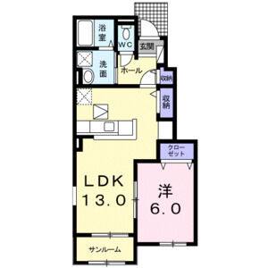 1LDK 間取り図