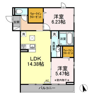2LDK 間取り図