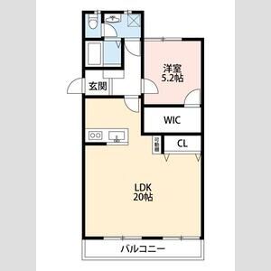 1LDK 間取り図