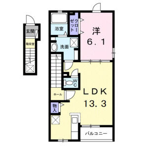 1LDK 間取り図
