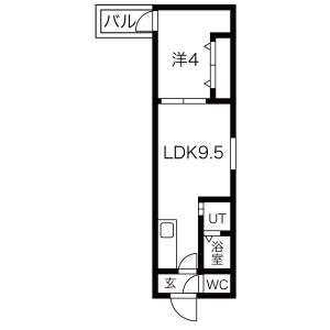 1LDK 間取り図