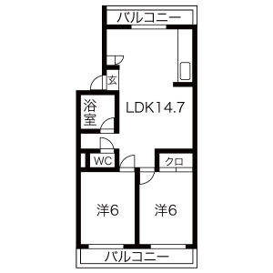 2LDK 間取り図
