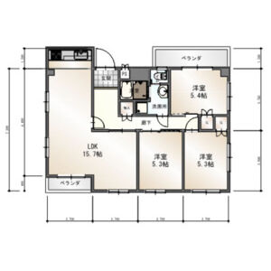 3LDK 間取り図