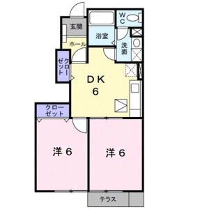 2DK 間取り図