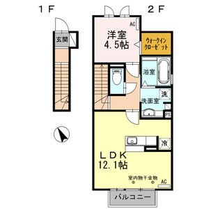 1LDK 間取り図