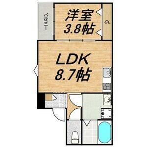 1LDK 間取り図