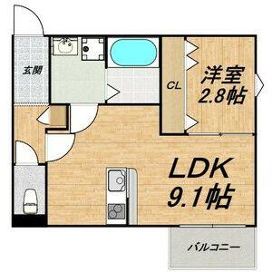1LDK 間取り図