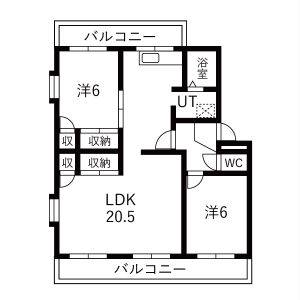 2LDK 間取り図