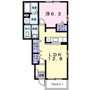 1LDK 間取り図