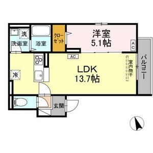 1LDK 間取り図