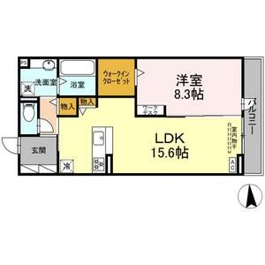 1LDK 間取り図
