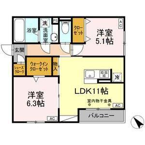2LDK 間取り図