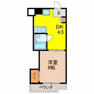 1DK 間取り図