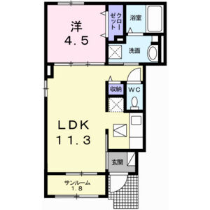 1LDK 間取り図