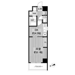 1DK 間取り図