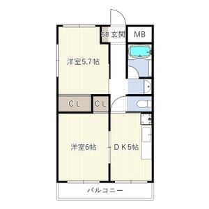 2DK 間取り図