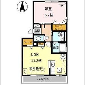 1LDK 間取り図