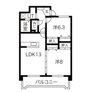 2LDK 間取り図