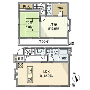 2LDK 間取り図