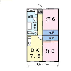 2DK 間取り図