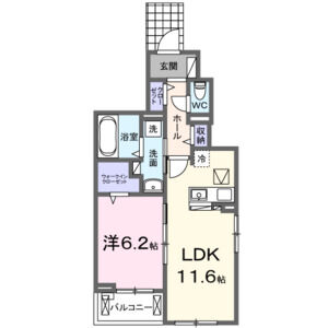 1LDK 間取り図