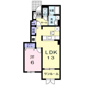 1LDK 間取り図