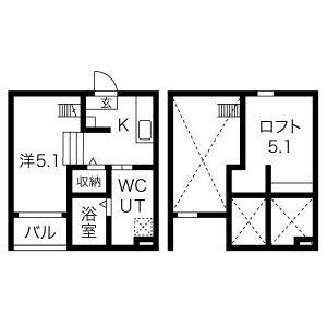 1K 間取り図