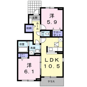 2LDK 間取り図