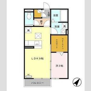 1LDK 間取り図