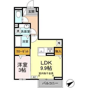 1LDK 間取り図