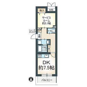 1DK 間取り図