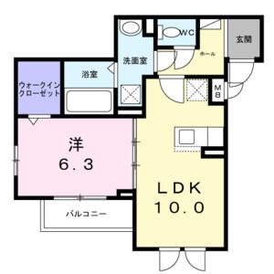 1LDK 間取り図