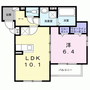 1LDK 間取り図