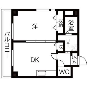 1DK 間取り図