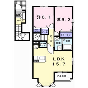 2LDK 間取り図