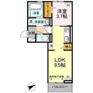 1LDK 間取り図