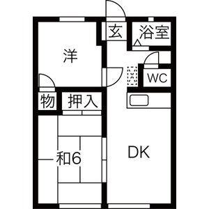 2DK 間取り図