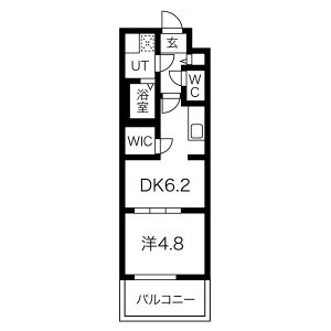 1DK 間取り図