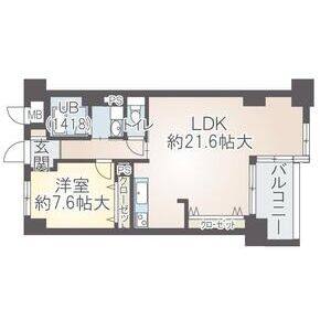 1LDK 間取り図
