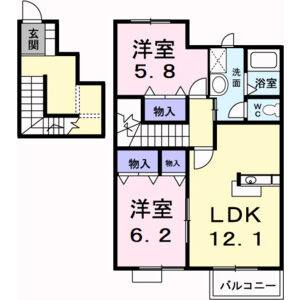 2LDK 間取り図