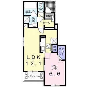 1LDK 間取り図
