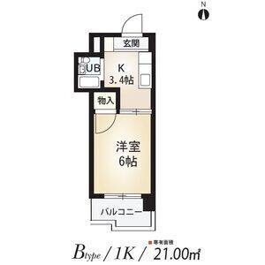 1K 間取り図